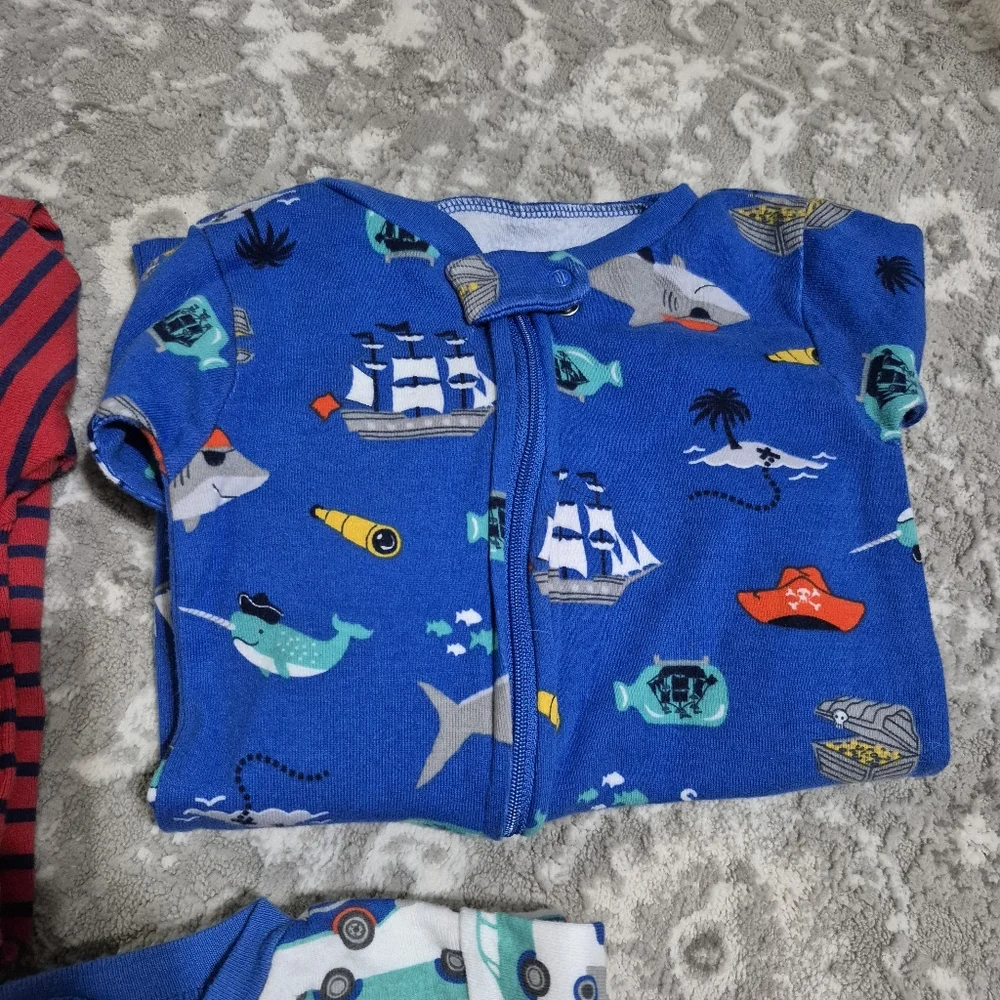 Carter's Boy's Pirate, Robot, Cars, Cotton Sleeper Set Size 24M - Picture 4 of 5